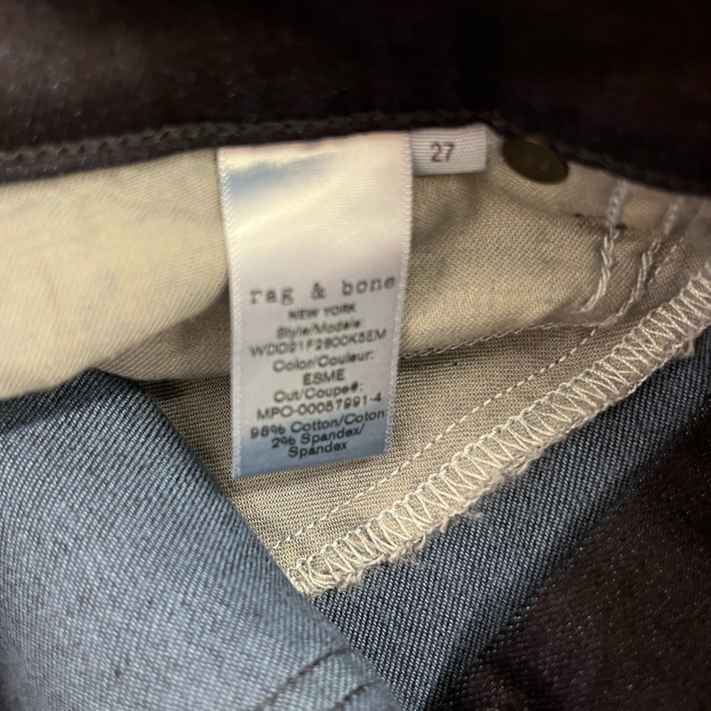 NWT Rag and Bone Cate Mid Rise Skinny Dark Blue Esme 27 - Picture 7 of 7